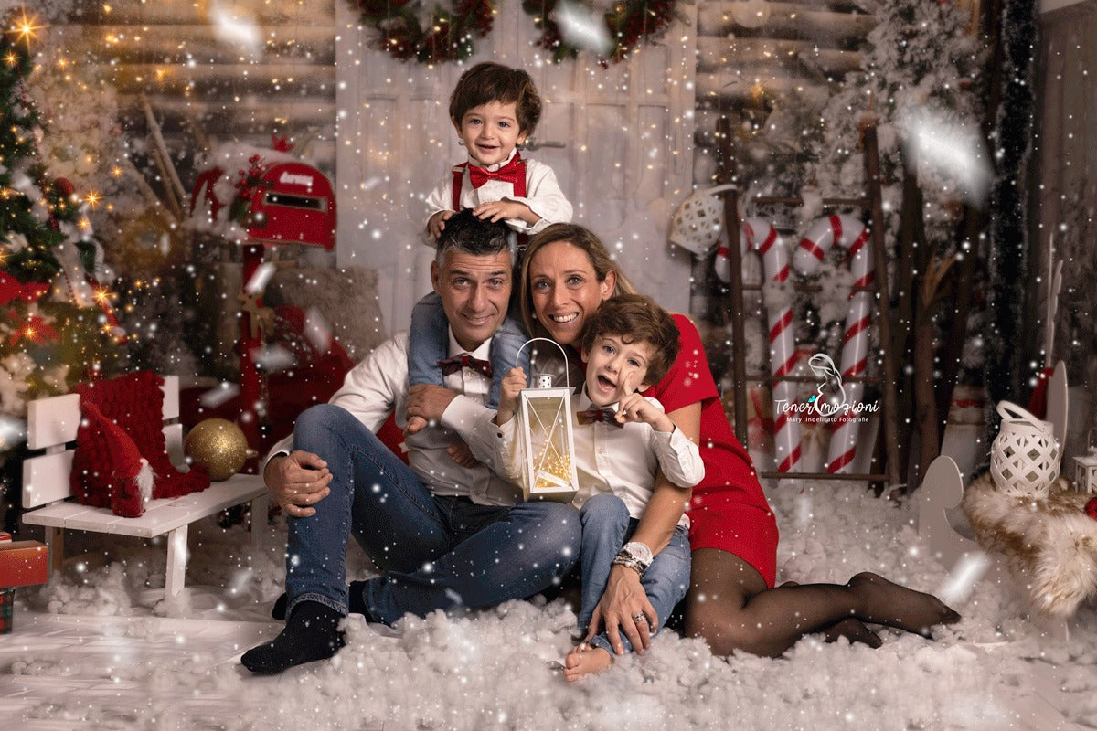 Kate Christmas Snow Front Door Backdrop for Photography - Kate Backdrop AU