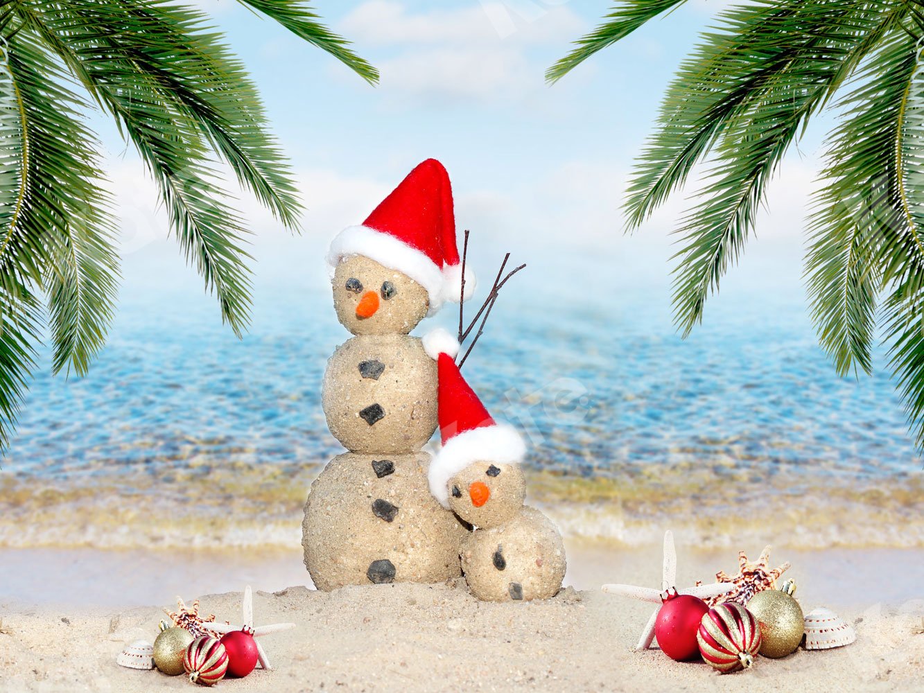 Kate Christmas Beach Sea Backdrop for Photography - Kate Backdrop AU