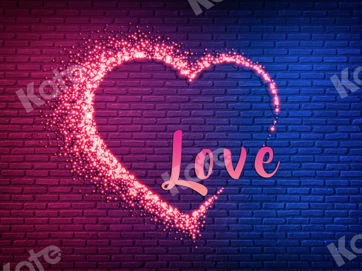 Kate Valentine's Day Brick LOVE Backdrop for Photography - Kate Backdrop AU