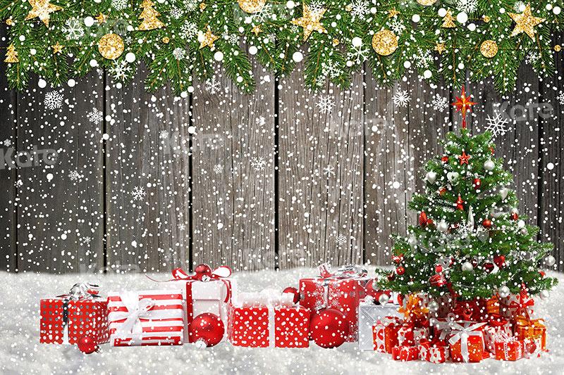 Kate Christmas Wood Snow Backdrop for Photography - Kate Backdrop AU