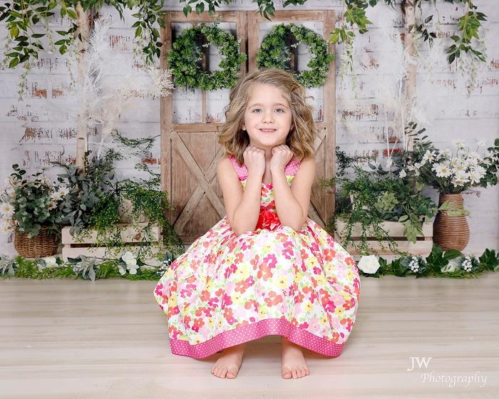 Kate Spring/Mother's day Green Plants Barn Door Backdrop Designed by Jia Chan Photography - Kate Backdrop AU