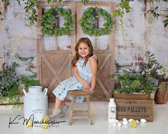 Kate Spring/Mother's day Green Plants Barn Door Backdrop Designed by Jia Chan Photography - Kate Backdrop AU