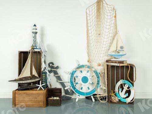 Kate Navy Ship Wheel Children Backdrop Designed by Jia Chan Photography - Kate Backdrop AU