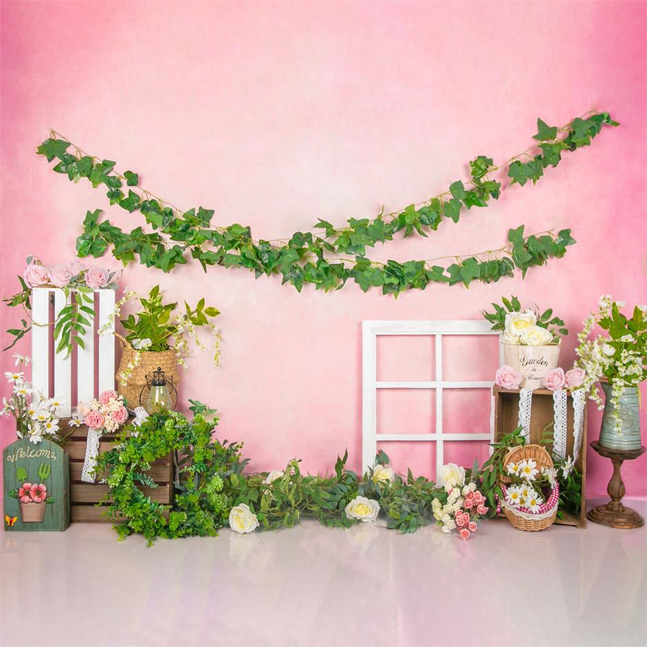 Kate Pink Barn Flowers Summer Backdrop Designed by Jia Chan Photography - Kate Backdrop AU