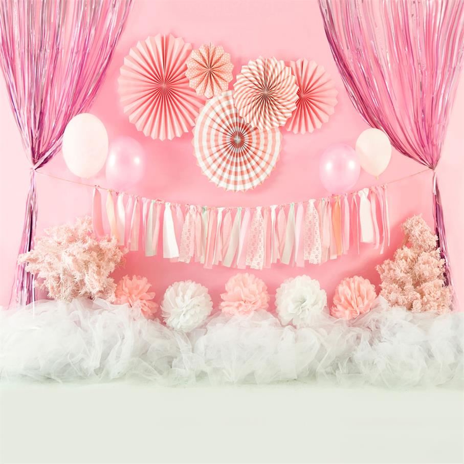 Kate Pink Girls Cake Smash Backdrop Designed by Jia Chan Photography - Kate Backdrop AU