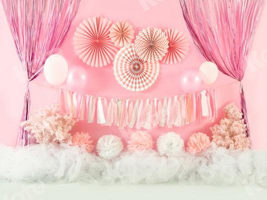 Kate Pink Girls Cake Smash Backdrop Designed by Jia Chan Photography - Kate Backdrop AU
