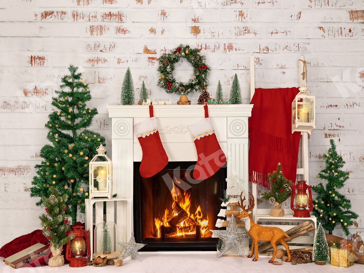 Kate Fireplace Xmas Tree Backdrop Designed by Jia Chan Photography - Kate Backdrop AU