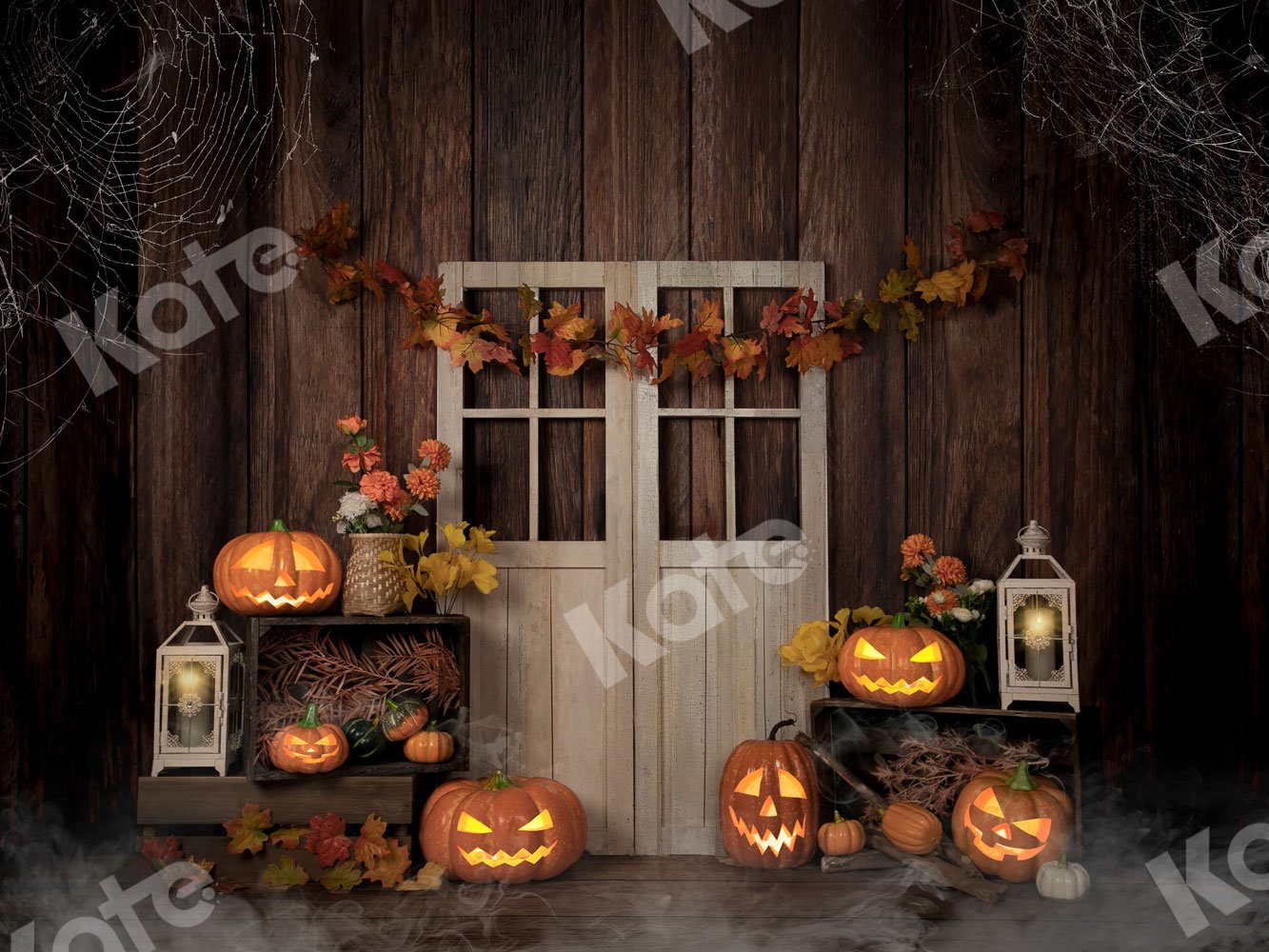 Kate Autumn/Thanksgiving Pumpkins Lights Backdrop Designed by Jia Chan Photography - Kate Backdrop AU