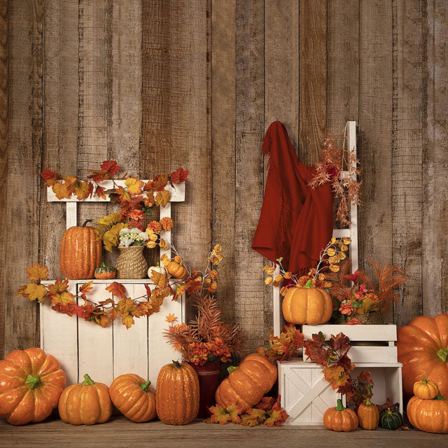 Kate Autumn/Thanksgiving Pumpkins Stand Backdrop Designed by Jia Chan Photography - Kate Backdrop AU