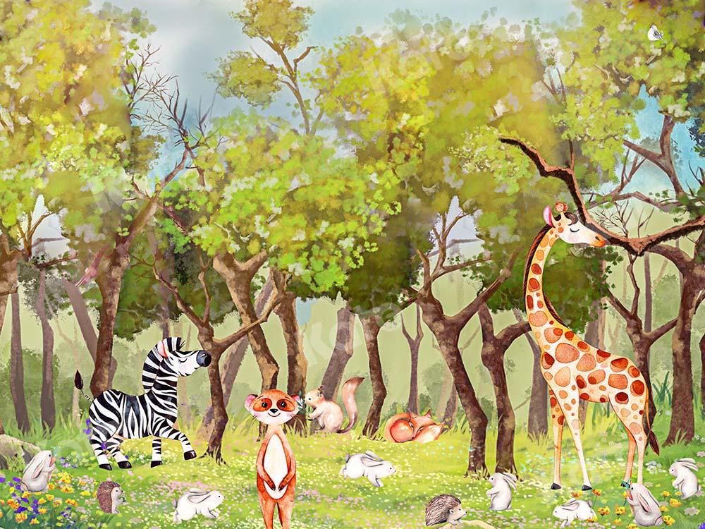 Kate Forest Animals Camping Backdrop Designed by GQ - Kate Backdrop AU
