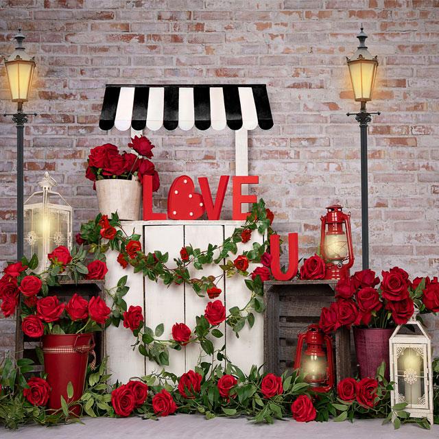 Kate Valentine's Day Roses Stand Backdrop Designed by Emetselch - Kate Backdrop AU