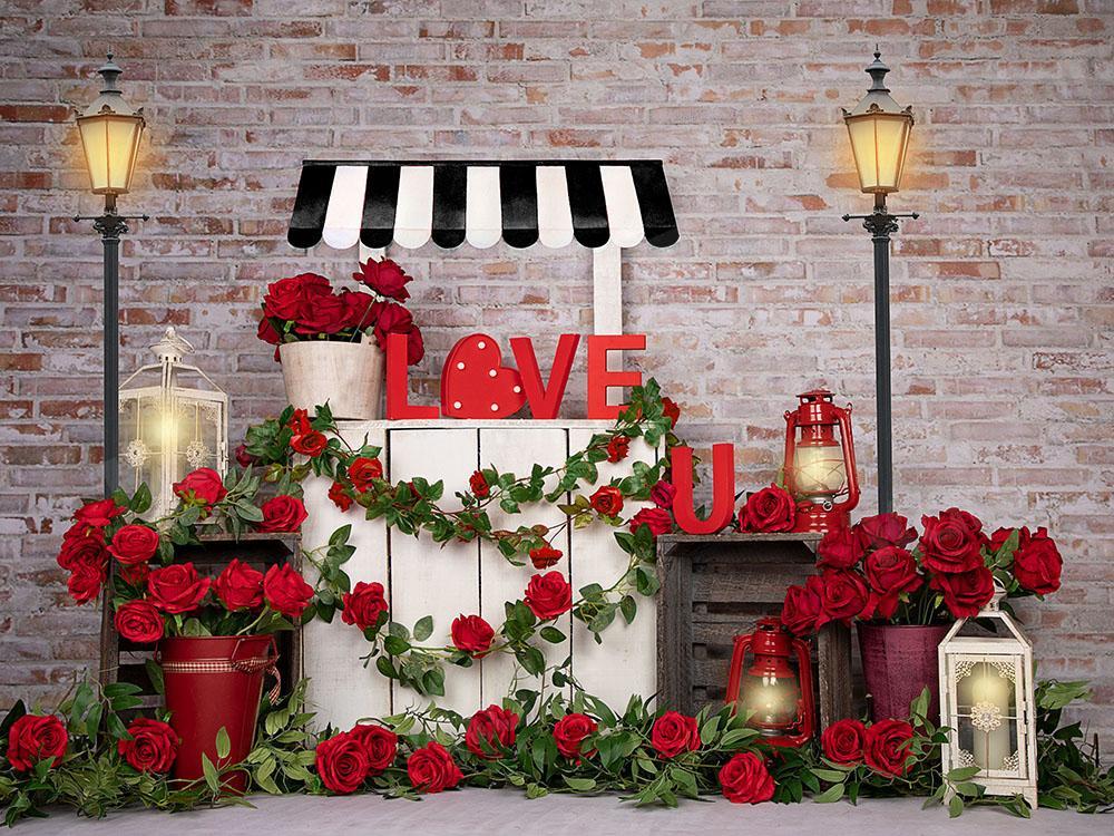 Kate Valentine's Day Roses Stand Backdrop Designed by Emetselch - Kate Backdrop AU