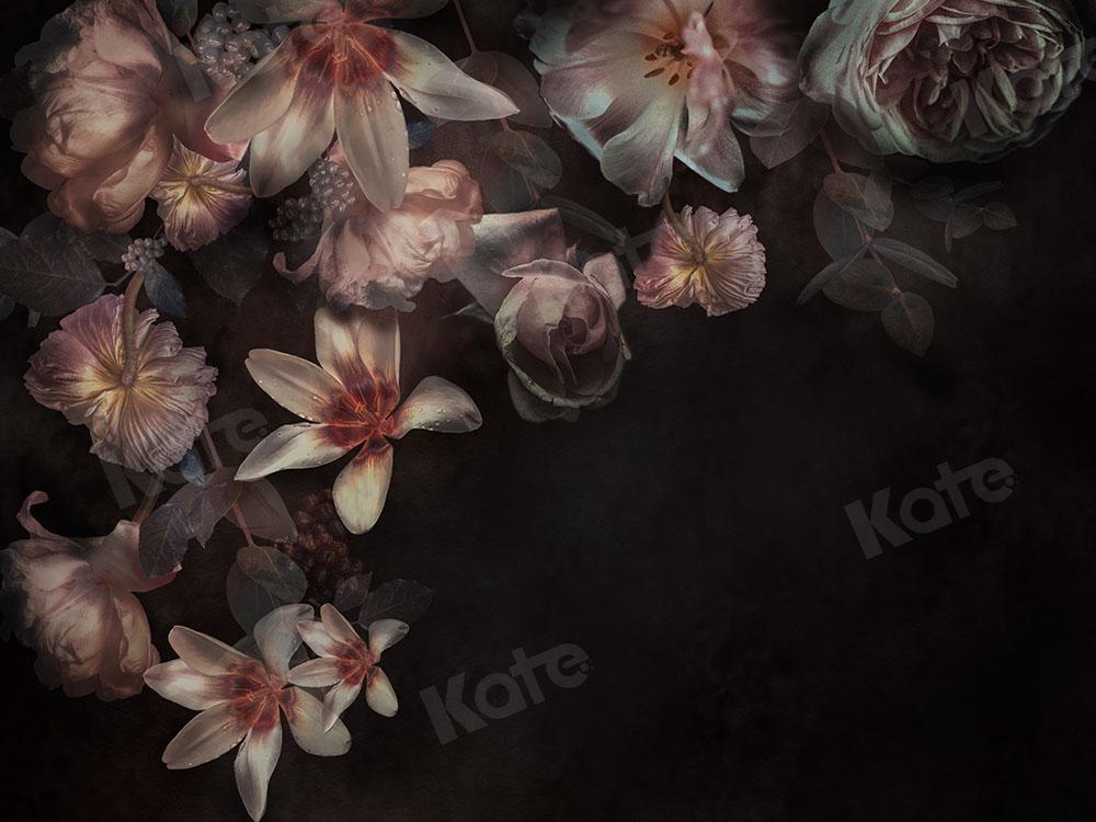 Kate Fine Art Florals Black Backdrop Designed by Chain Photography - Kate Backdrop AU