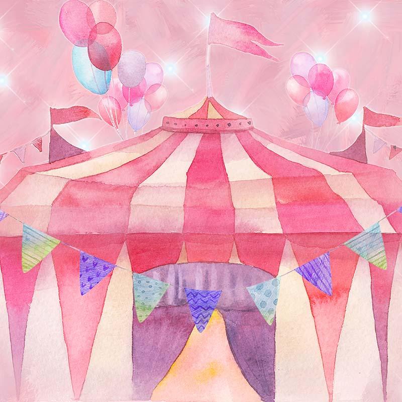 Kate Cake Smash Pink Circus Backdrop Designed by GQ - Kate Backdrop AU