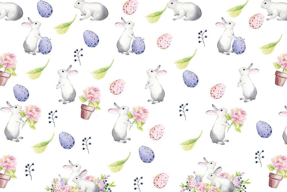 Kate Easter Bunny Pink Purple Eggs Backdrop Designed by Chain Photography - Kate Backdrop AU