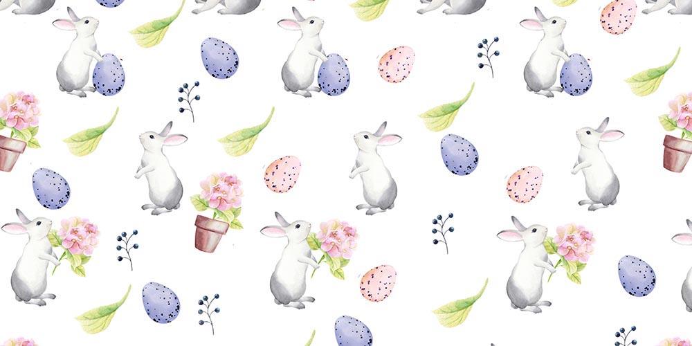 Kate Easter Bunny Pink Purple Eggs Backdrop Designed by Chain Photography - Kate Backdrop AU