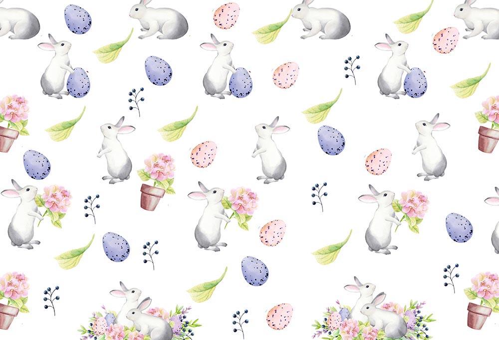 Kate Easter Bunny Pink Purple Eggs Backdrop Designed by Chain Photography - Kate Backdrop AU