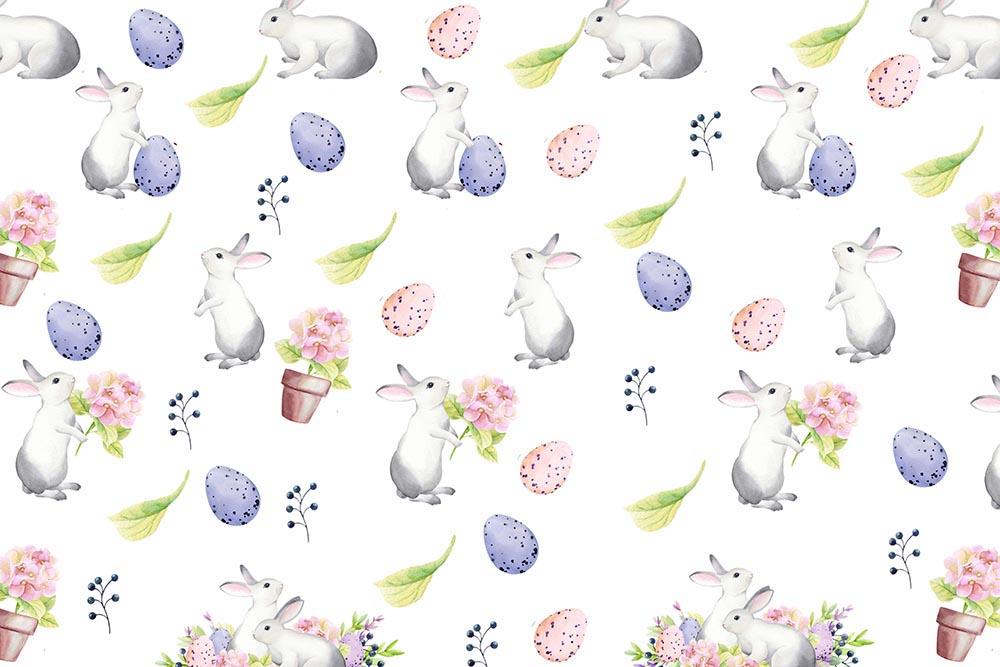 Kate Easter Bunny Pink Purple Eggs Backdrop Designed by Chain Photography - Kate Backdrop AU