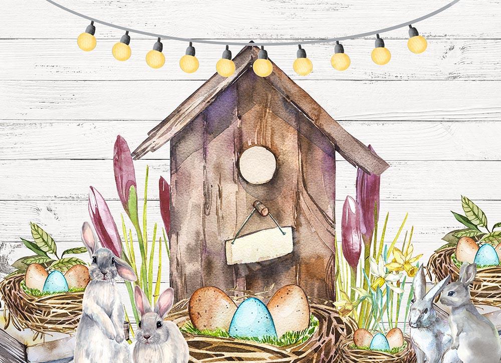 Kate Easter Egg Bunny Backdrop Designed by GQ - Kate Backdrop AU