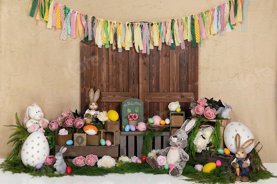 Kate Easter Eggs Bunny Rabbits Door Backdrop Designed by Emetselch - Kate Backdrop AU