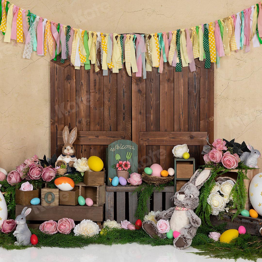 Kate Easter Eggs Bunny Rabbits Door Backdrop Designed by Emetselch - Kate Backdrop AU