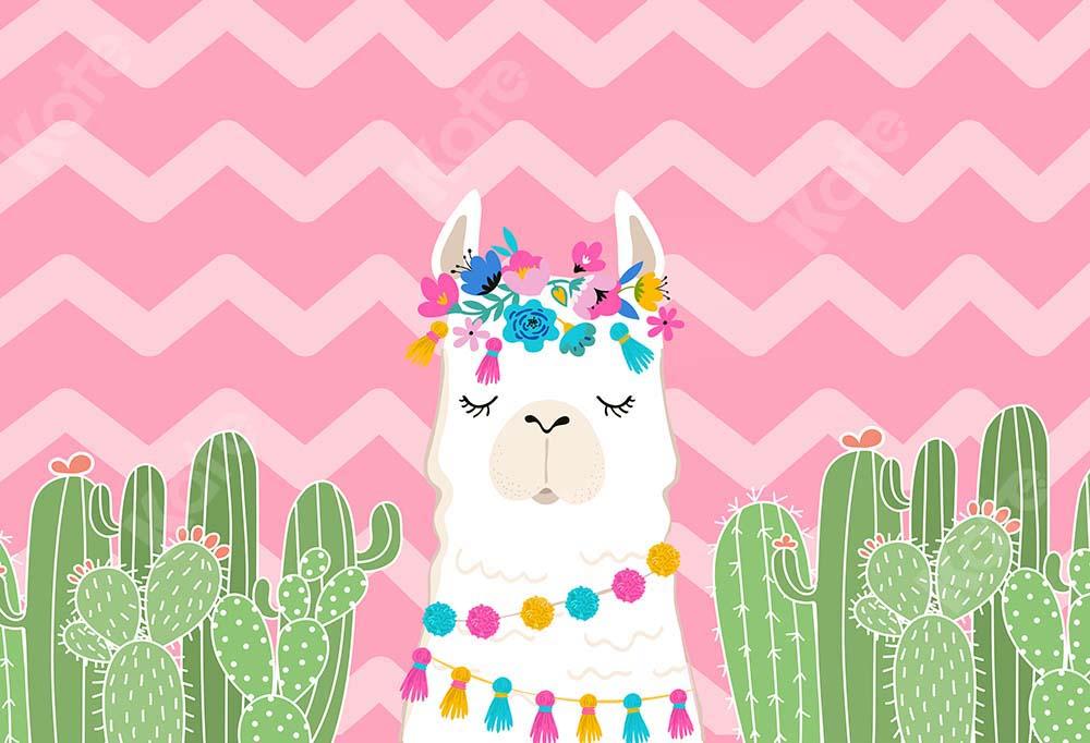Kate Spring Cactus Backdrop Alpaca Designed by Jia Chan Photography - Kate Backdrop AU