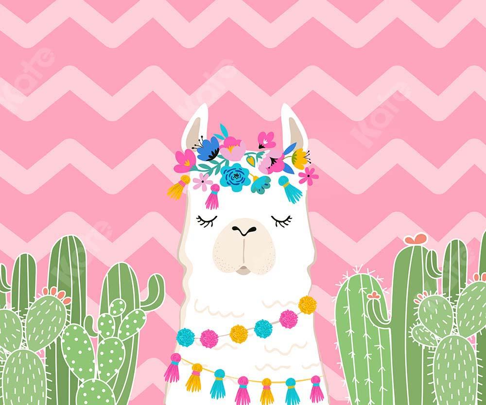 Kate Spring Cactus Backdrop Alpaca Designed by Jia Chan Photography - Kate Backdrop AU