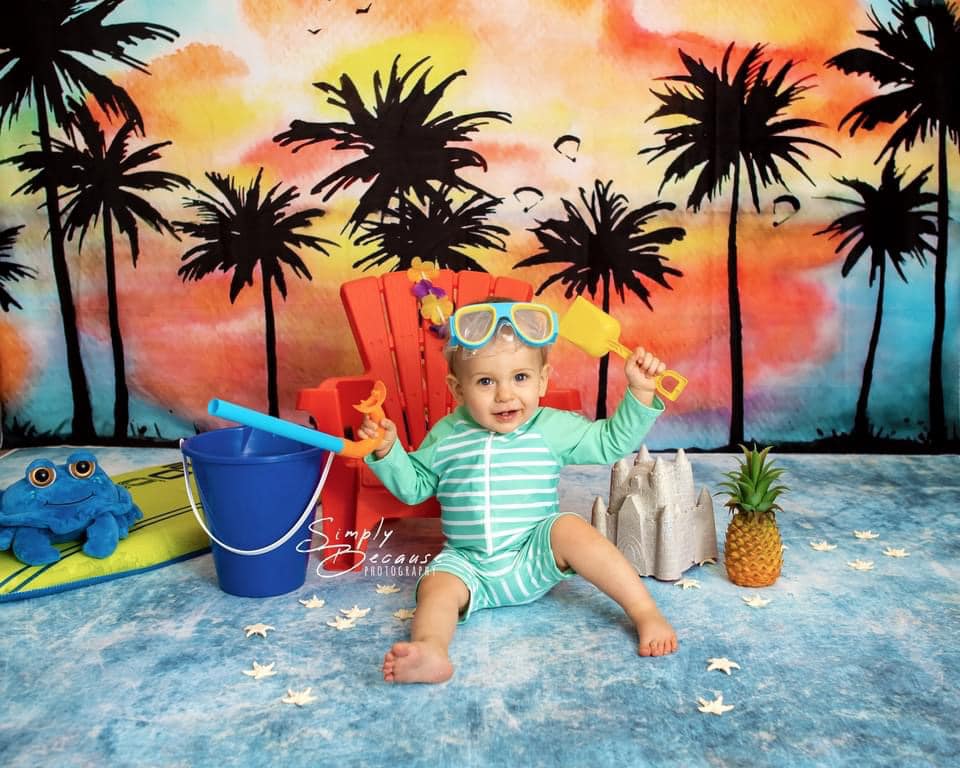 Kate Summer Coconut Tree Dusk Backdrop Designed by GQ - Kate Backdrop AU