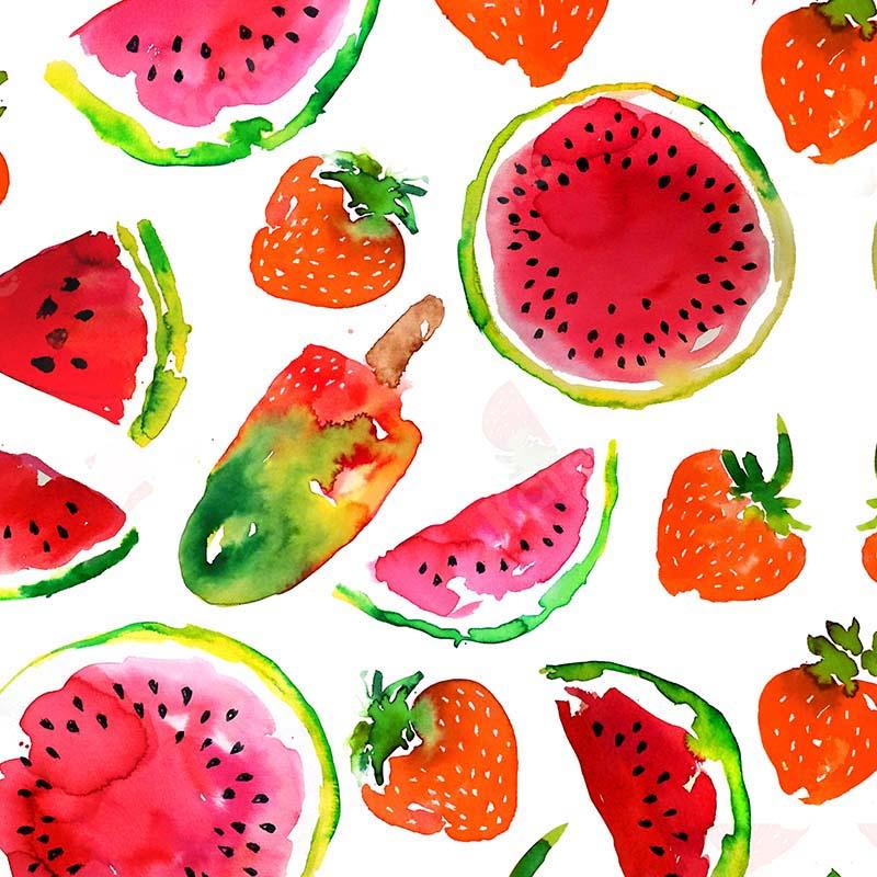 Kate Summer Watermelon Strawberry Ice Cream Backdrop Designed by GQ - Kate Backdrop AU