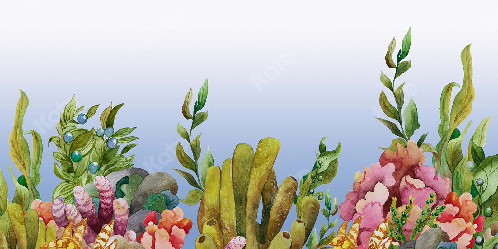 Kate Summer Under the Sea Corals Fishman Backdrop Designed by GQ - Kate Backdrop AU