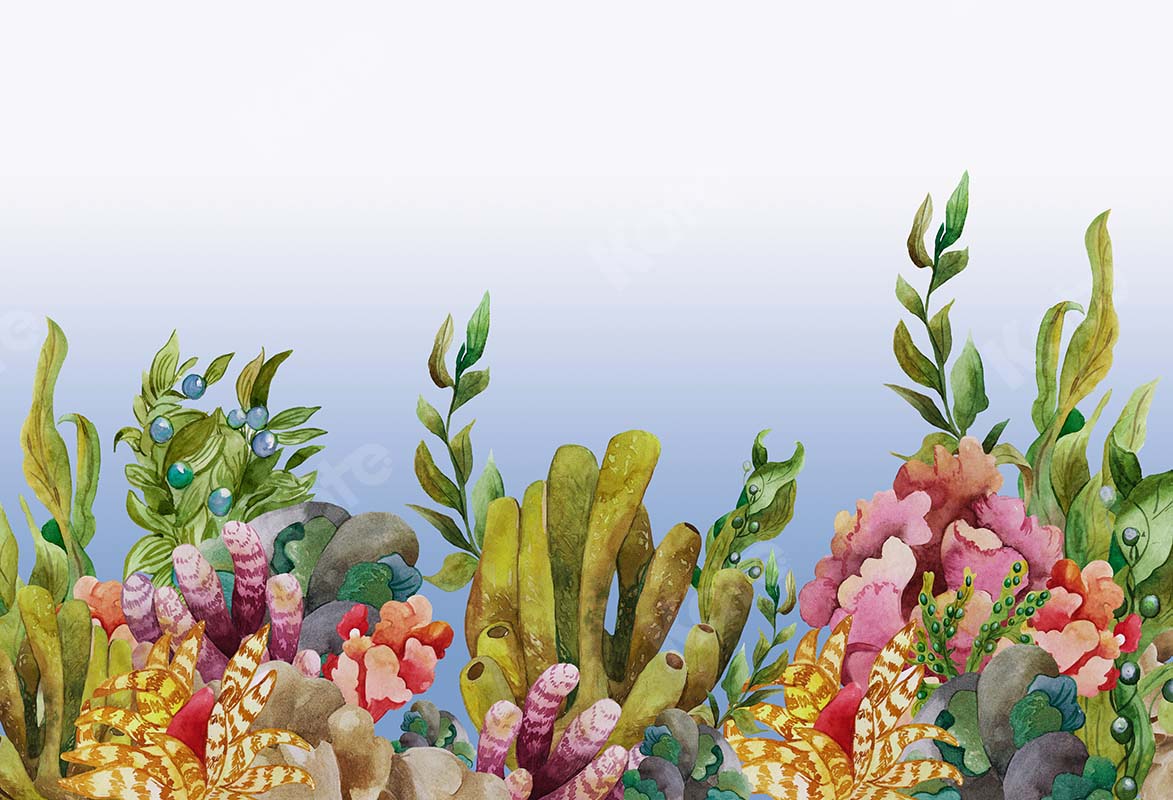 Kate Summer Under the Sea Corals Fishman Backdrop Designed by GQ - Kate Backdrop AU