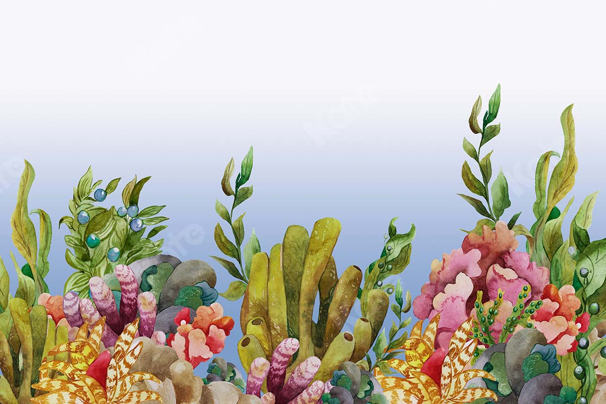 Kate Summer Under the Sea Corals Fishman Backdrop Designed by GQ - Kate Backdrop AU
