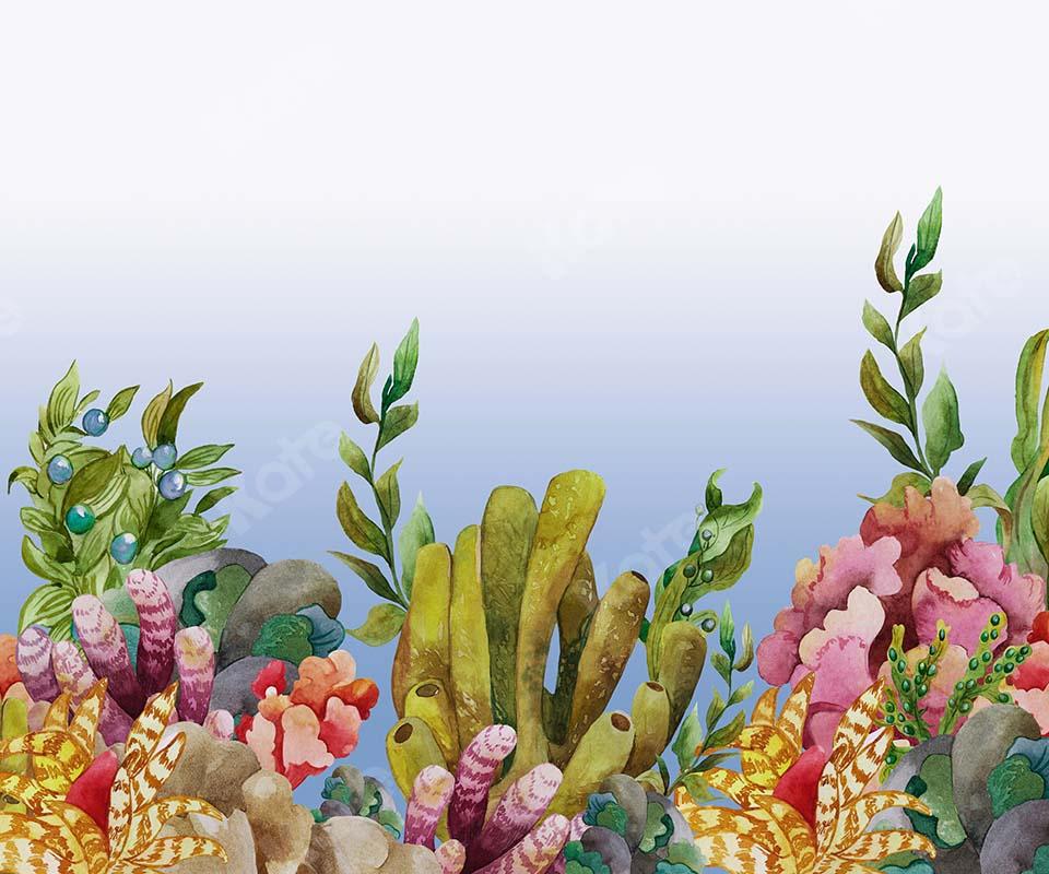 Kate Summer Under the Sea Corals Fishman Backdrop Designed by GQ - Kate Backdrop AU