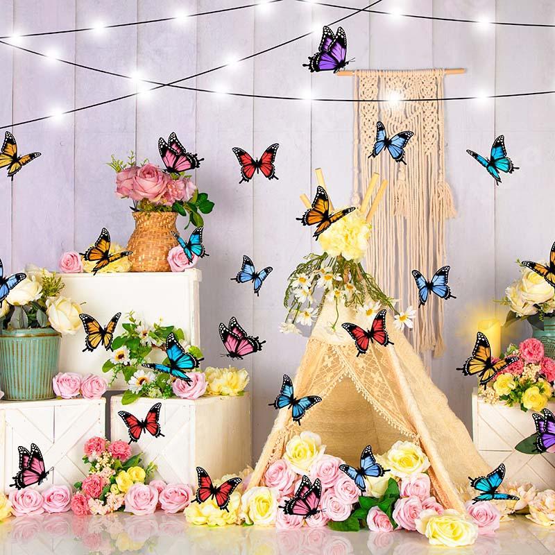 Kate Spring Flower Tent Butterfly Backdrop Designed by Emetselch - Kate Backdrop AU