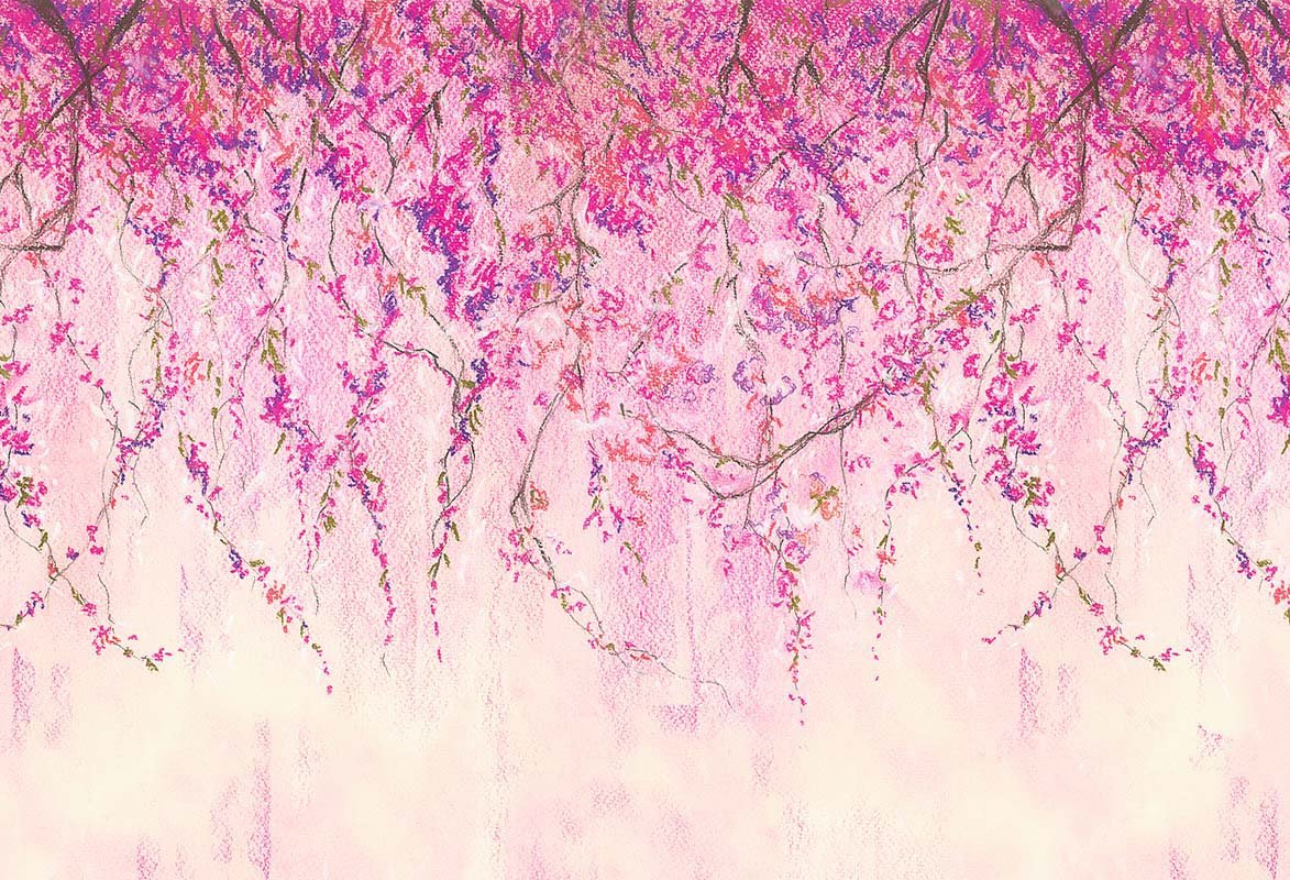 Kate Spring Pink Flowers Fine Art Violets Backdrop Designed by Chain Photography - Kate Backdrop AU