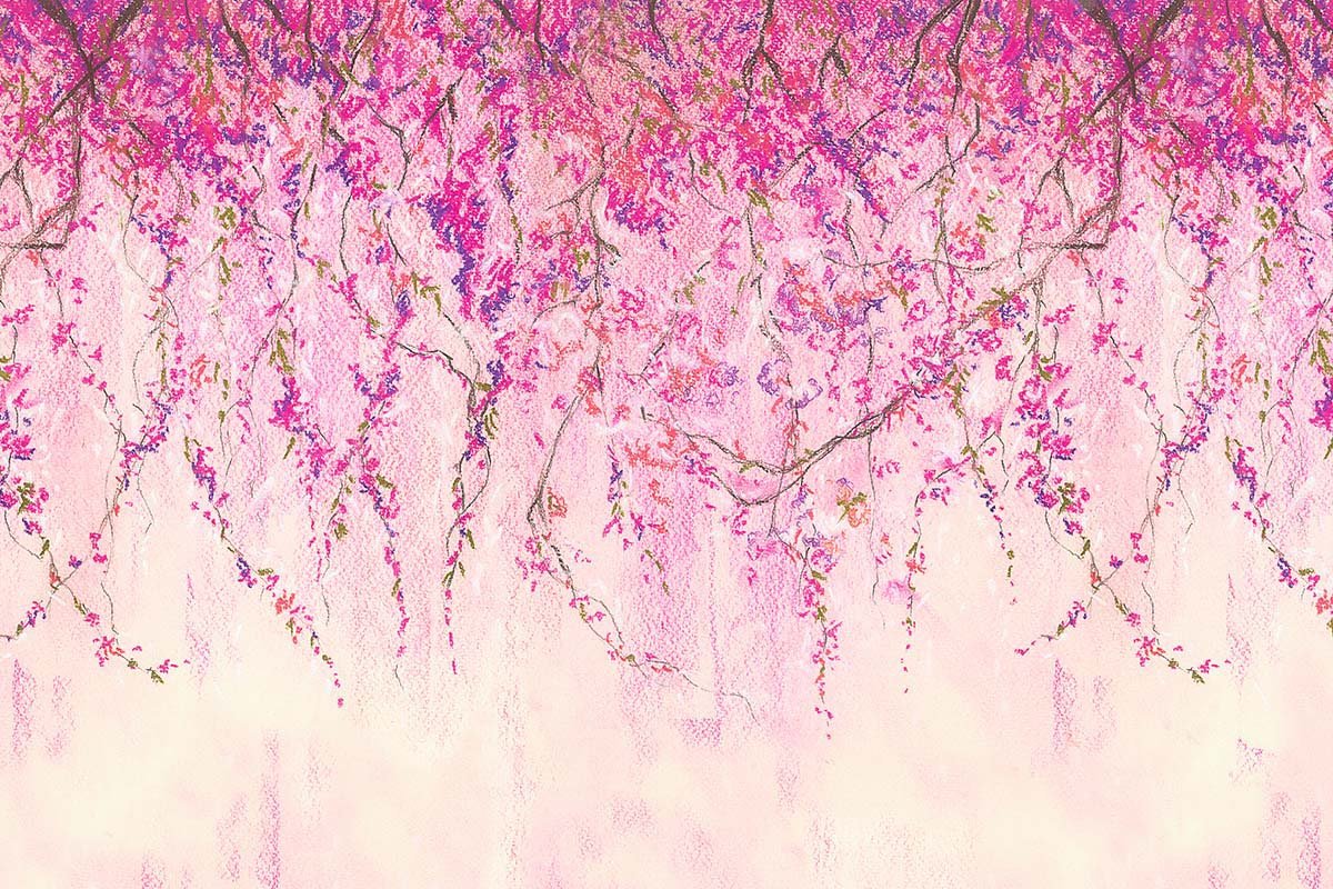 Kate Spring Pink Flowers Fine Art Violets Backdrop Designed by Chain Photography - Kate Backdrop AU