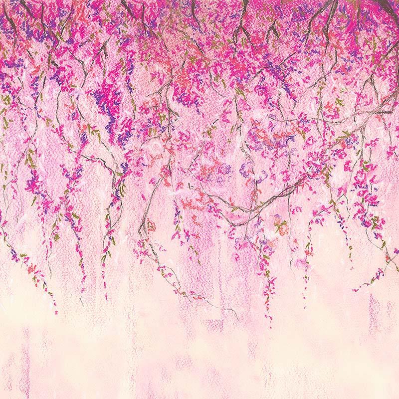 Kate Spring Pink Flowers Fine Art Violets Backdrop Designed by Chain Photography - Kate Backdrop AU