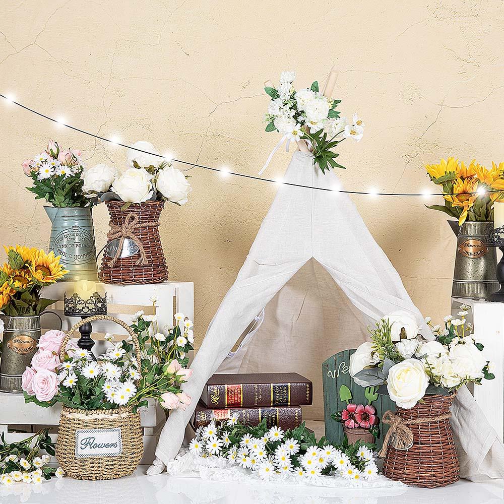 Kate Spring Flowers White Tent Backdrop Designed by Emetselch - Kate Backdrop AU