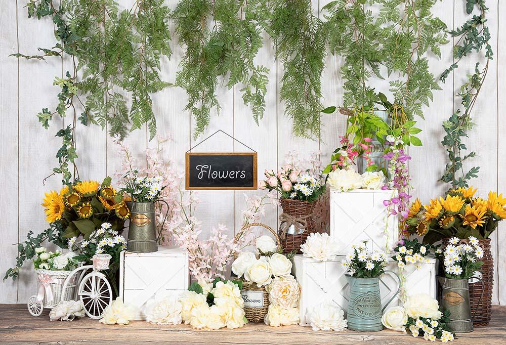 Kate Spring/mother's Day Flowers Shop Vine Backdrop Designed by Emetselch - Kate Backdrop AU