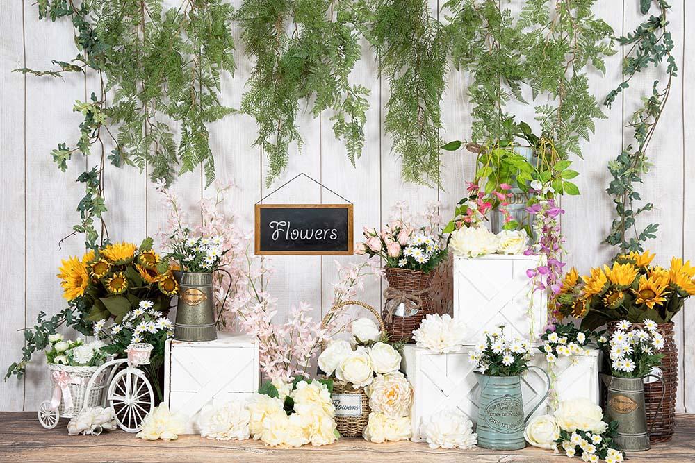 Kate Spring/mother's Day Flowers Shop Vine Backdrop Designed by Emetselch - Kate Backdrop AU