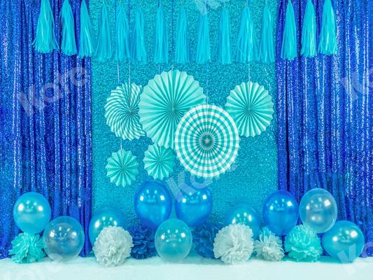 Kate Blue Cake Smash Balloons Backdrop Designed by Jia Chan Photography - Kate Backdrop AU