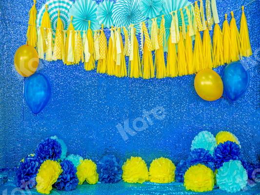 Kate Balloons Cake Smash Blue Backdrop Designed by Jia Chan Photography - Kate Backdrop AU