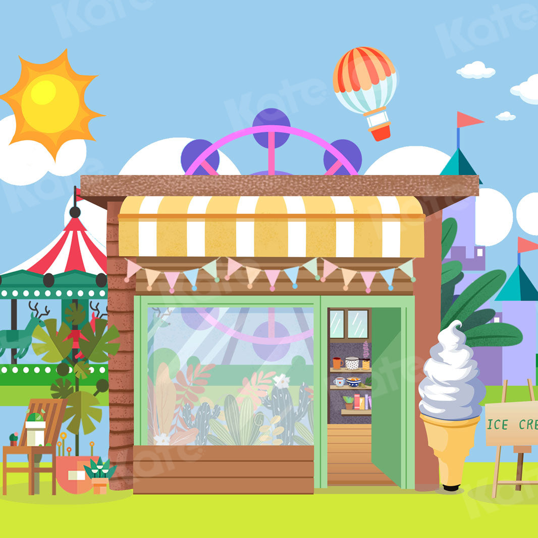 Kate Summer Backdrop Icecream Store Designed by Chain Photography - Kate Backdrop AU