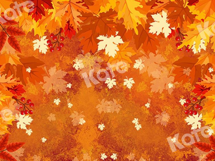 Kate Fall Backdrop Yellow Fallen Leaves Designed by Chain Photography - Kate Backdrop AU