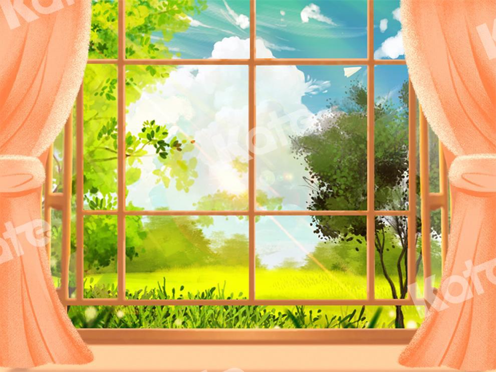 Kate Summer Backdrop Window Grass Designed by GQ - Kate Backdrop AU