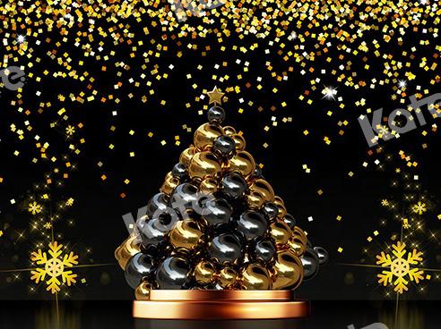 Kate Xmas Backdrop Gold&Black Christmas Tree Party Designed by Chain Photography - Kate Backdrop AU