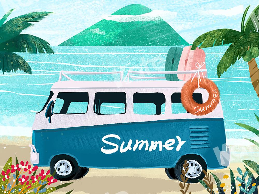 Kate Summer Backdrop Surfboards Car Beach Designed by GQ - Kate Backdrop AU