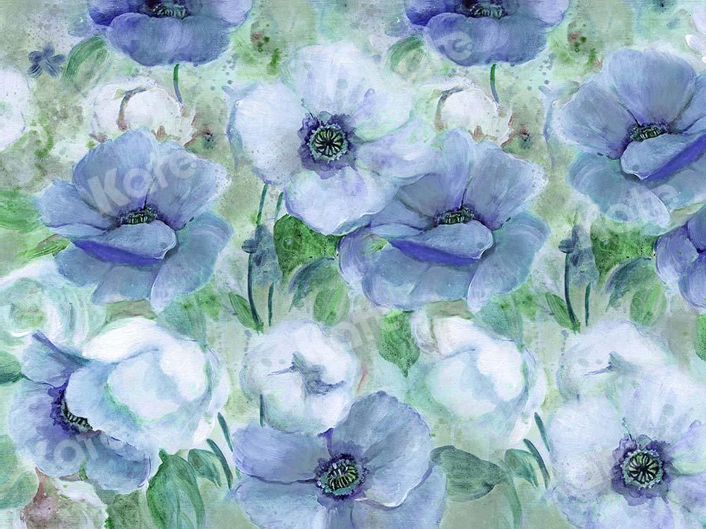 Kate Fine Art Blue Florals Backdrop Designed by GQ - Kate Backdrop AU