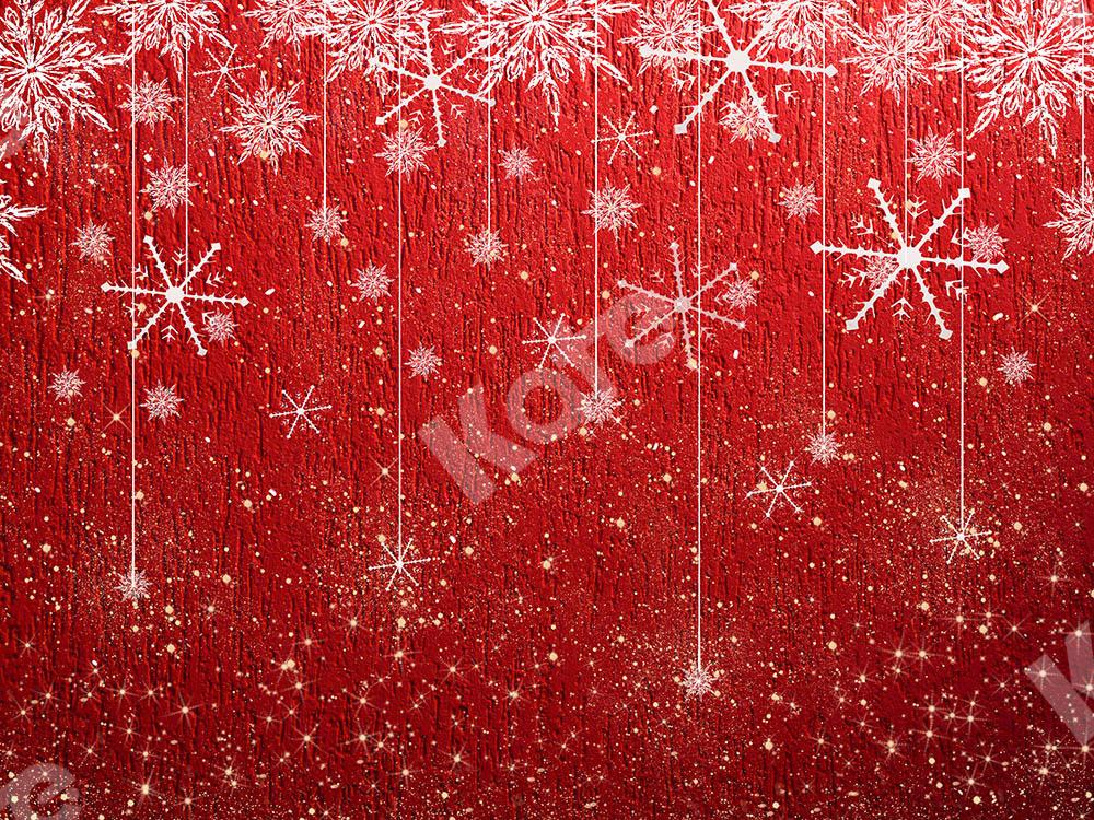 Kate Xmas Backdrop Snowflake Red Christmas Designed by Chain Photography - Kate Backdrop AU