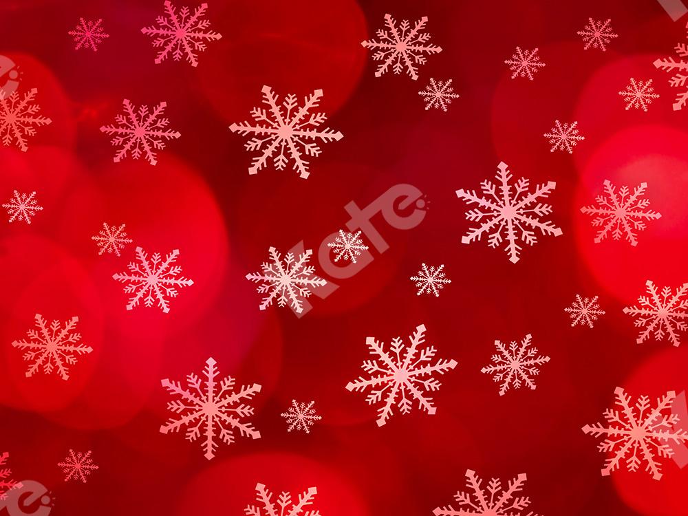 Kate Xmas Backdrop Snowflake Red Bokeh Designed by Chain Photography - Kate Backdrop AU